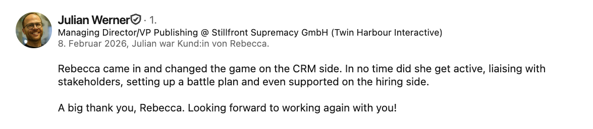 Feedback from Julian Werner