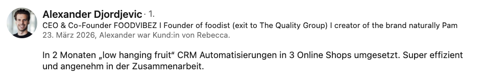 Feedback from Alexander Djordjevic